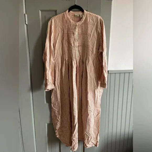 Vintage L.L. Bean Red and Cream Striped cotton night gown size XL - Picture 3 of 5